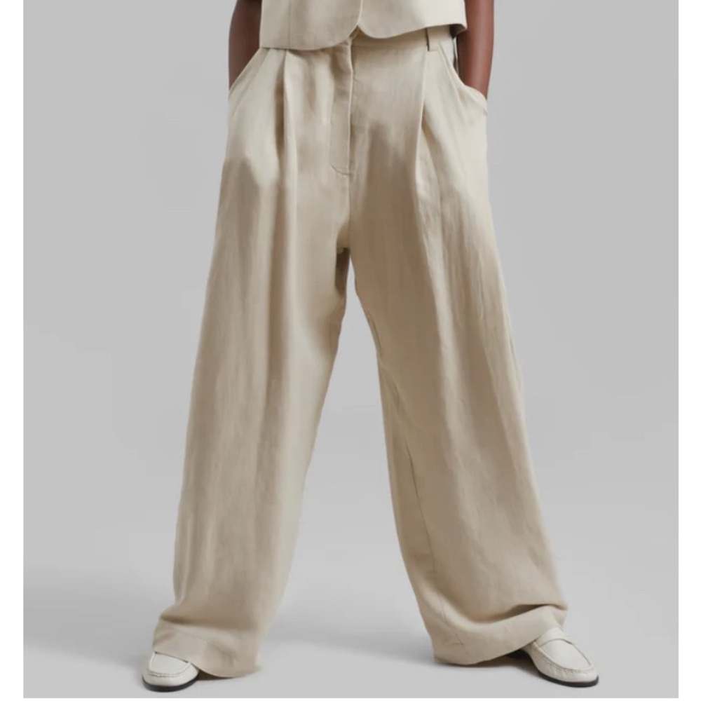 The Frankie Shop Tan Wide Leg Pants